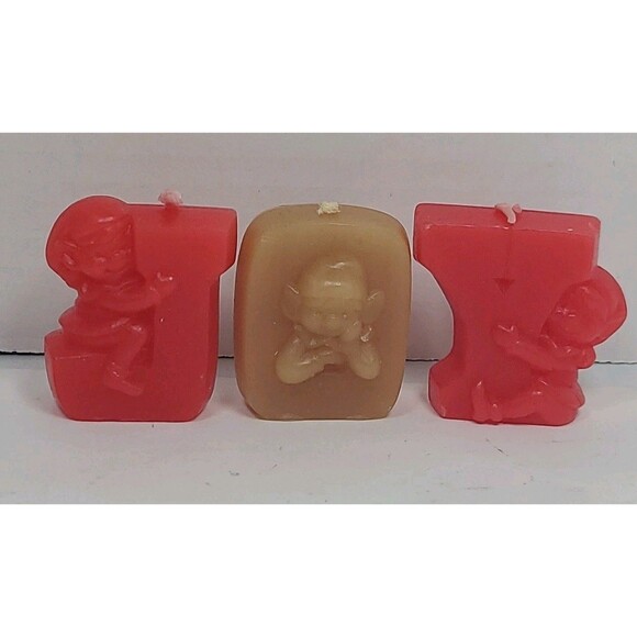 Avon Joyous Message Candles 1984 Elves NOS Vintage Christmas - Picture 5 of 8